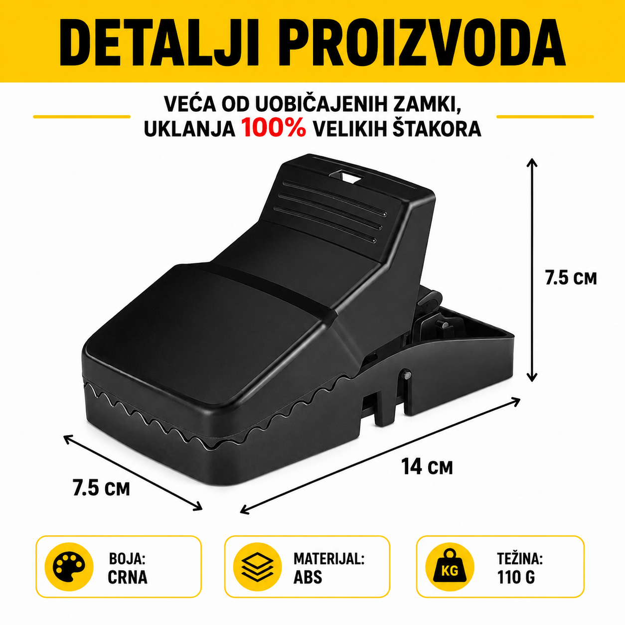 Bestseller™ – Pritisna Zamka Za Štakore – Čvrsta I Iznimno Otporna Zamka