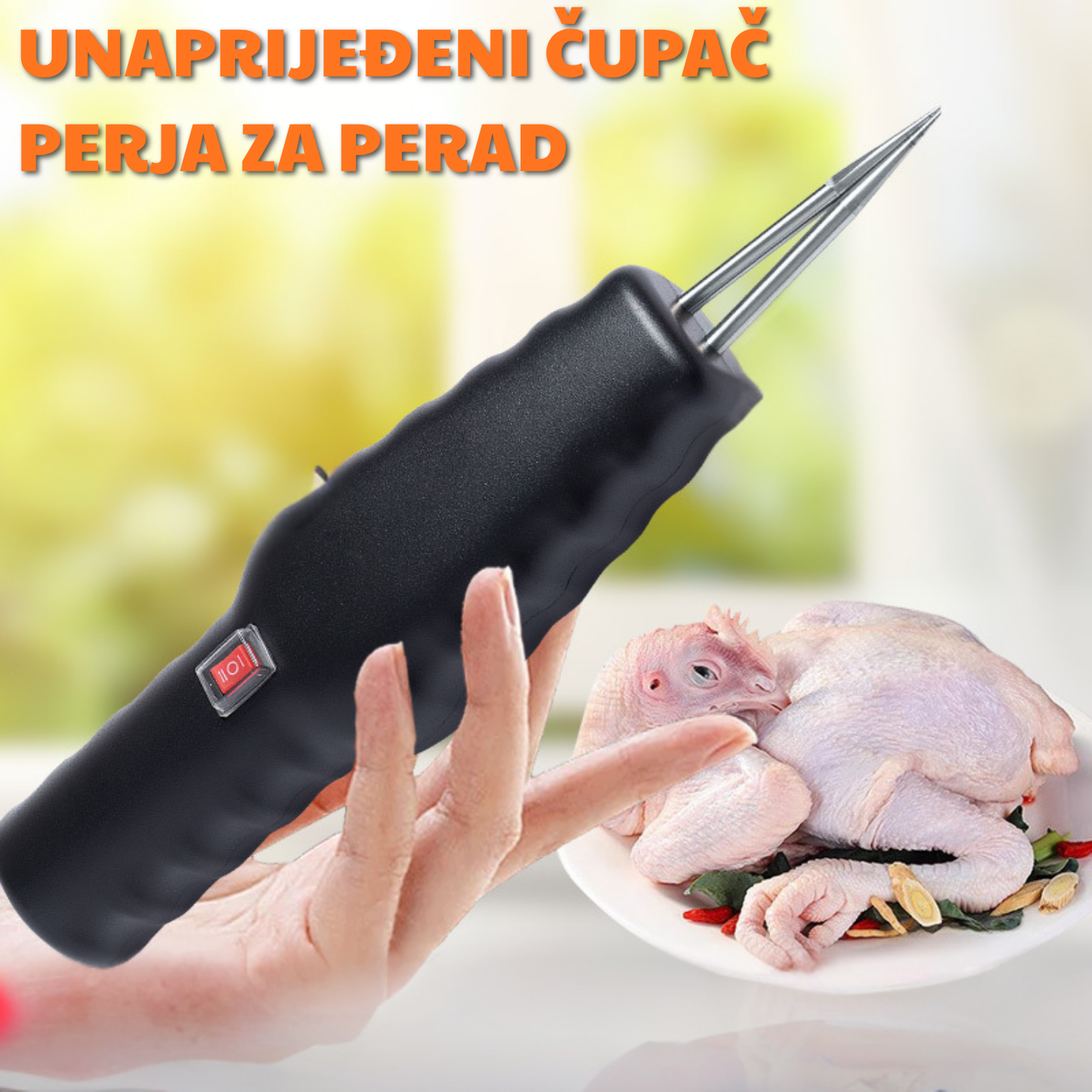 Prijenosni električni čupač perja za perad