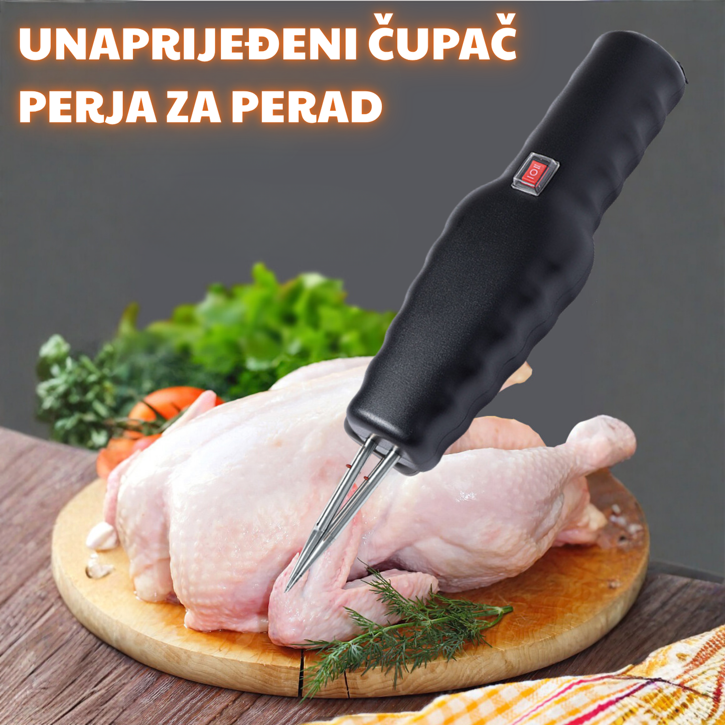Prijenosni električni čupač perja za perad