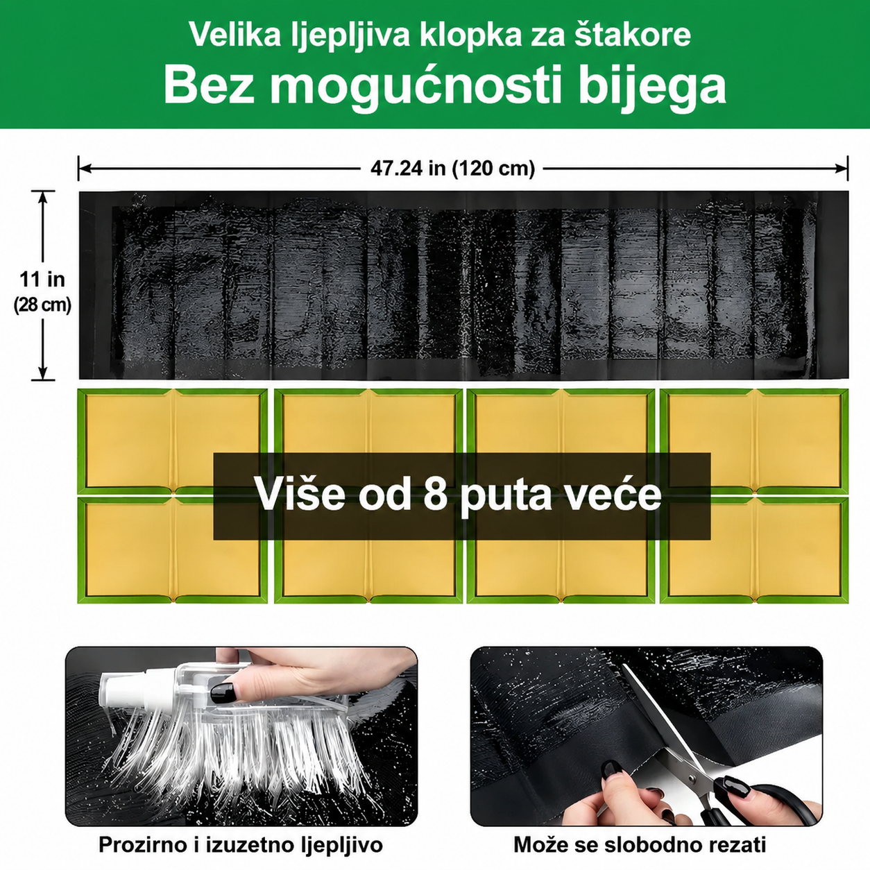 Profesionalne ljepljive klopke – iznimno velike za brže hvatanje.