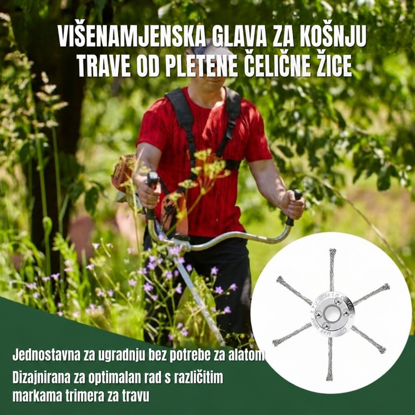 70% POPUSTA | Glava kosilice ima 6 krakova ispletenih od izdržljive čelične žice
