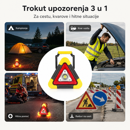 Trokutasto Sigurnosno Svjetlo za Automobil s LED Rasvjetom