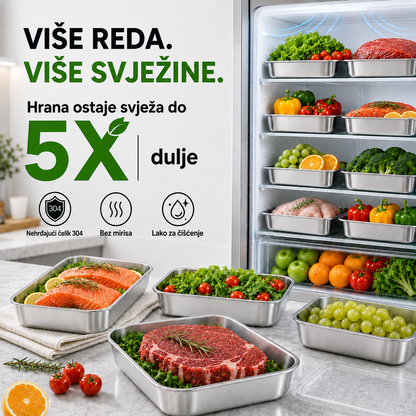 Posuda od nehrđajućeg čelika 304 – hladnjak bez neugodnih mirisa, svježa hrana cijeli tjedan.