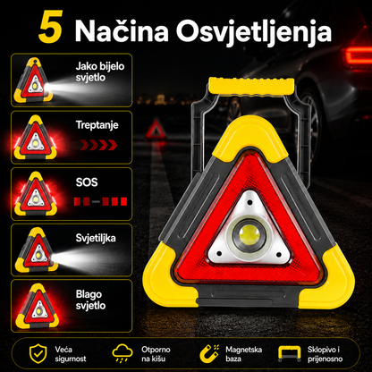 Trokutasto Sigurnosno Svjetlo za Automobil s LED Rasvjetom