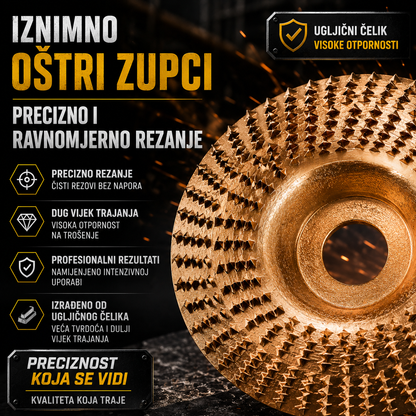 Komplet 3 Brusna Diska za Drvo – Ugljični Čelik | Ravni, Zakrivljeni, Kosi
