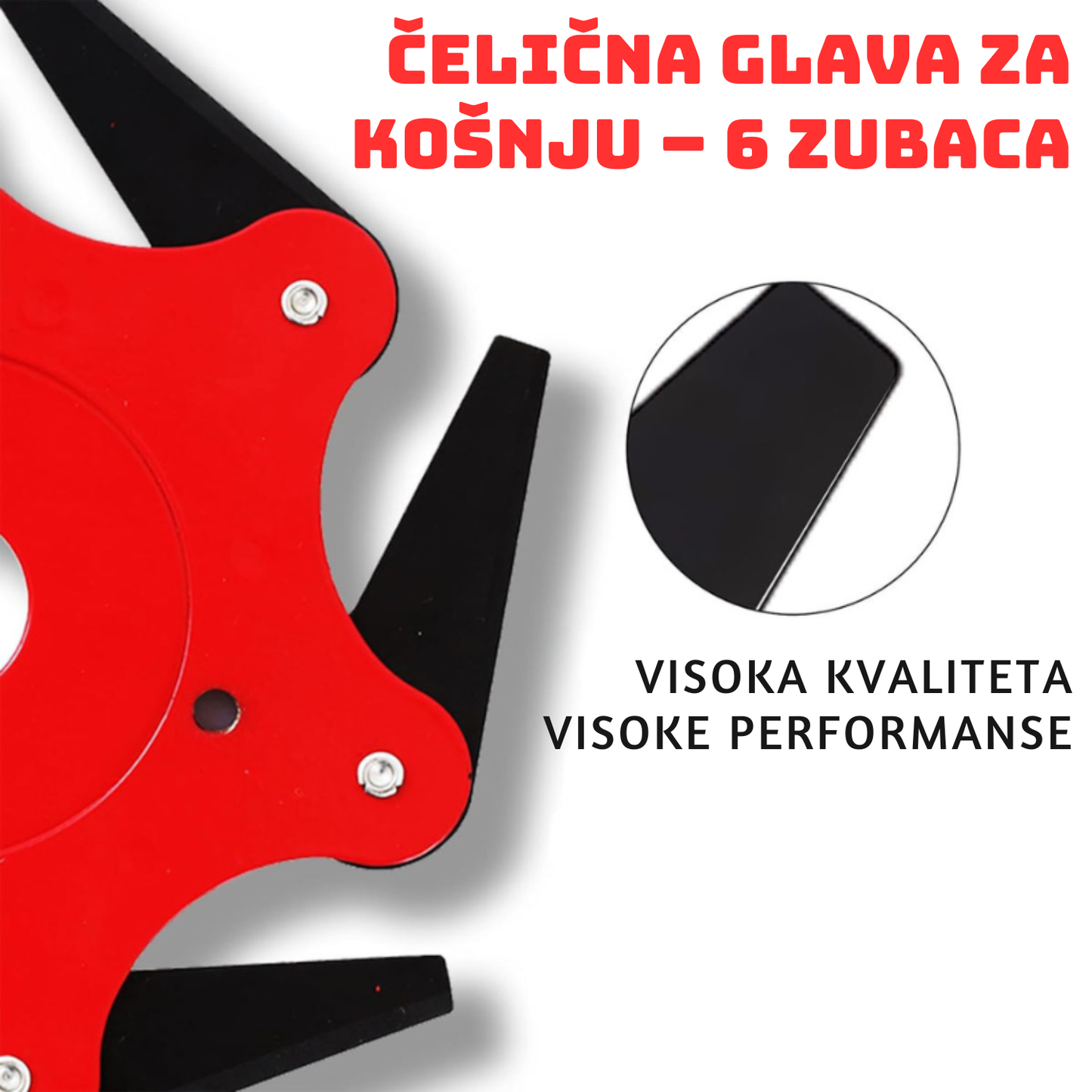 Disk za košnju trave sa 6 čeličnih zubaca (pribor uključen u pakiranje)