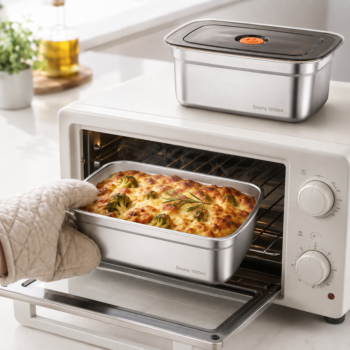 Antibakterijska vakuumska inox posuda za hranu – 1000 ml