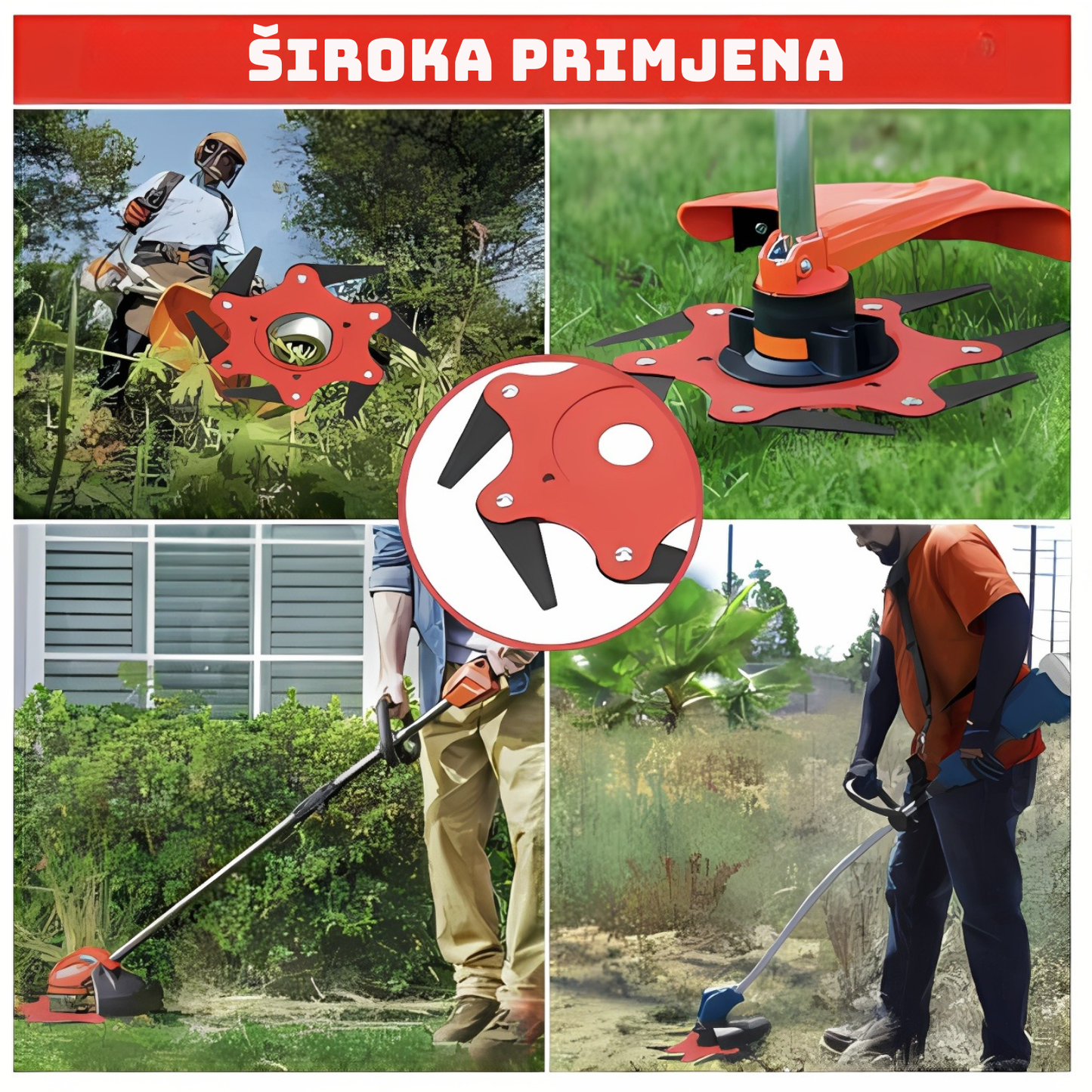 Disk za košnju trave sa 6 čeličnih zubaca (pribor uključen u pakiranje)