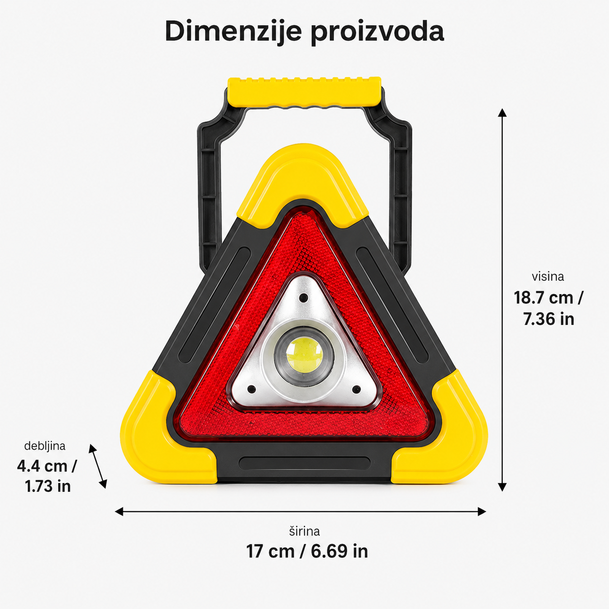 Trokutasto Sigurnosno Svjetlo za Automobil s LED Rasvjetom