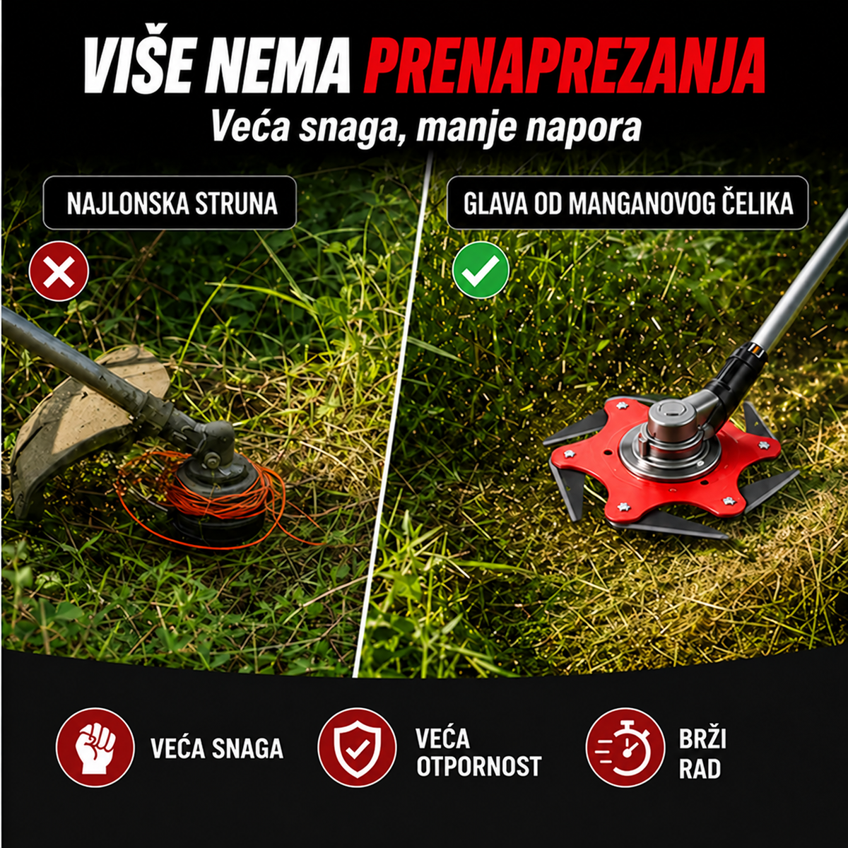 Komplet ploča sa 6 noževa od manganskog čelika | 7 DODATAKA
