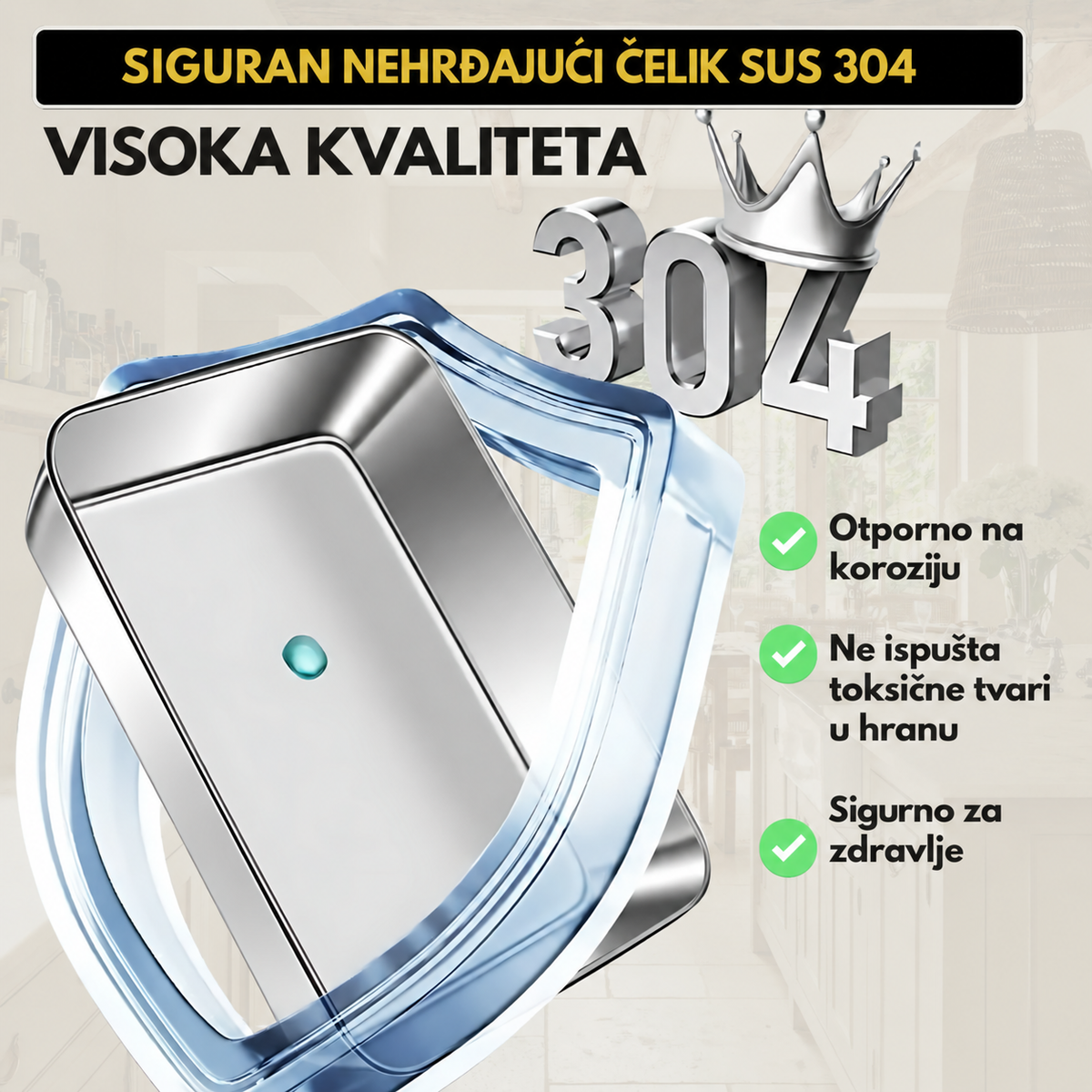 Posuda za hranu od nehrđajućeg čelika 304 – Dugotrajna svježina i maksimalna sigurnost