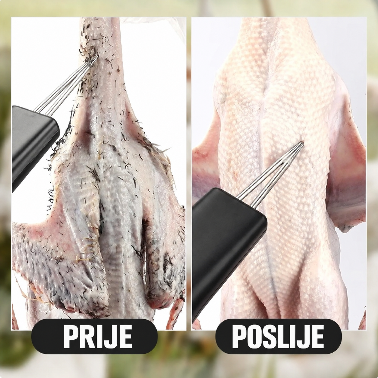 Prijenosni i ručni čupač perja za perad