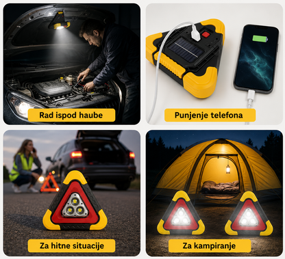 Trokutasto Sigurnosno Svjetlo za Automobil s LED Rasvjetom