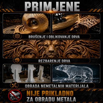 Komplet 3 Brusna Diska za Drvo – Ugljični Čelik | Ravni, Zakrivljeni, Kosi