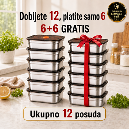 🎁 Dobijete 12, platite samo 6 | Vakuumska posuda za čuvanje hrane od nehrđajućeg čelika 316L (velika – 1000 ml)