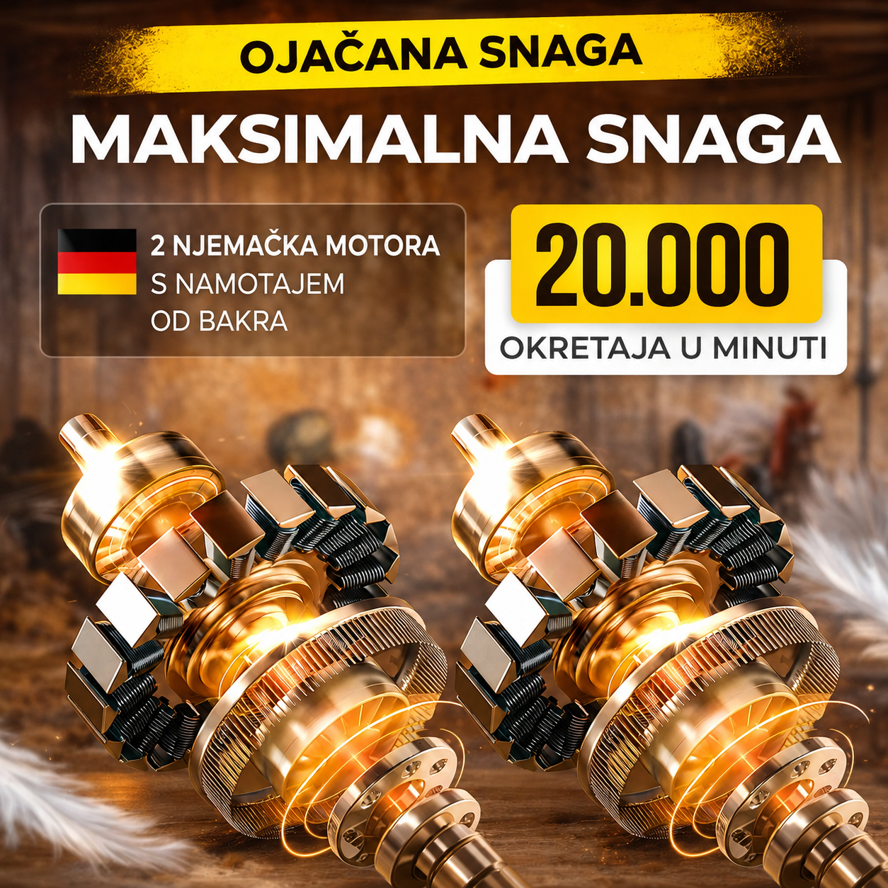 Električna čerupalica za perad — 60 sekundi po ptici