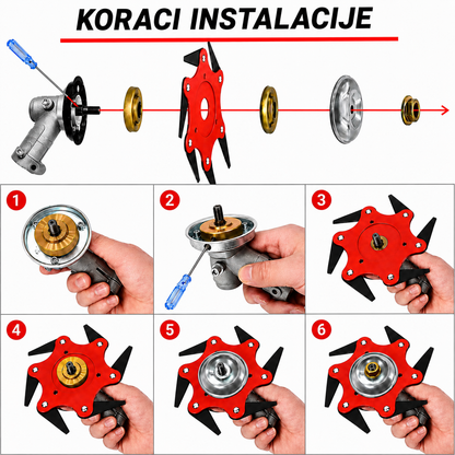 6Blade – Glava za košnju sa 6 oštrica od manganskog čelika