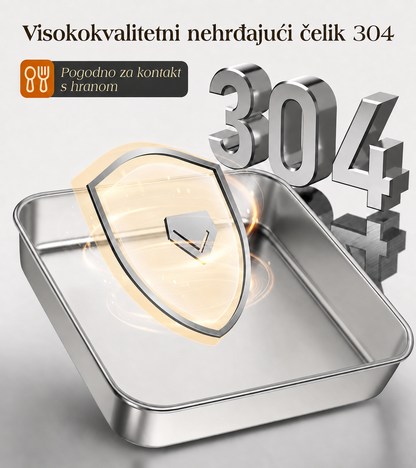 NEHRĐAJUĆA POSUDA ZA HRANU SUS304 – 2400 ML – 25 × 20 × 6 CM